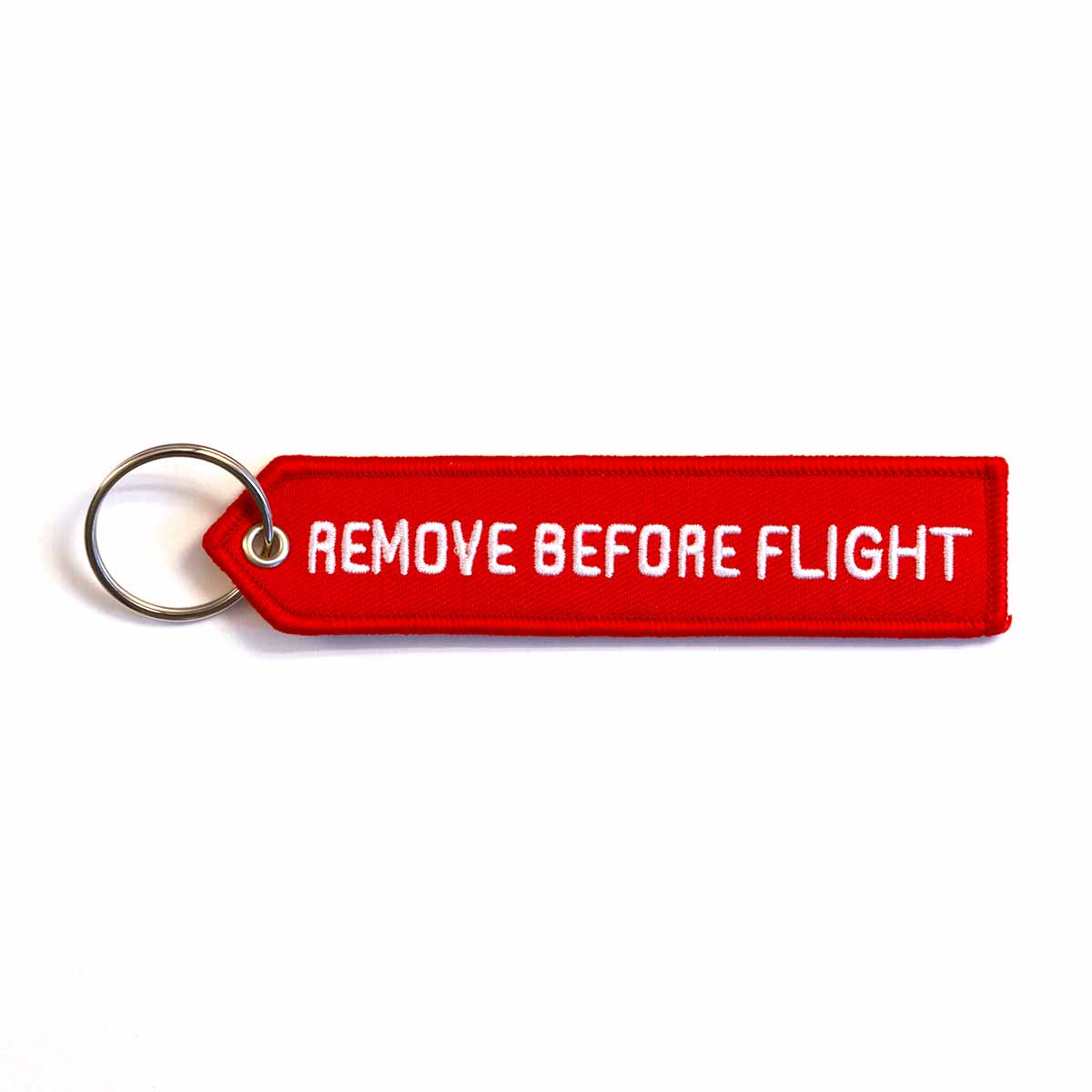 Remove Before Flight keychain