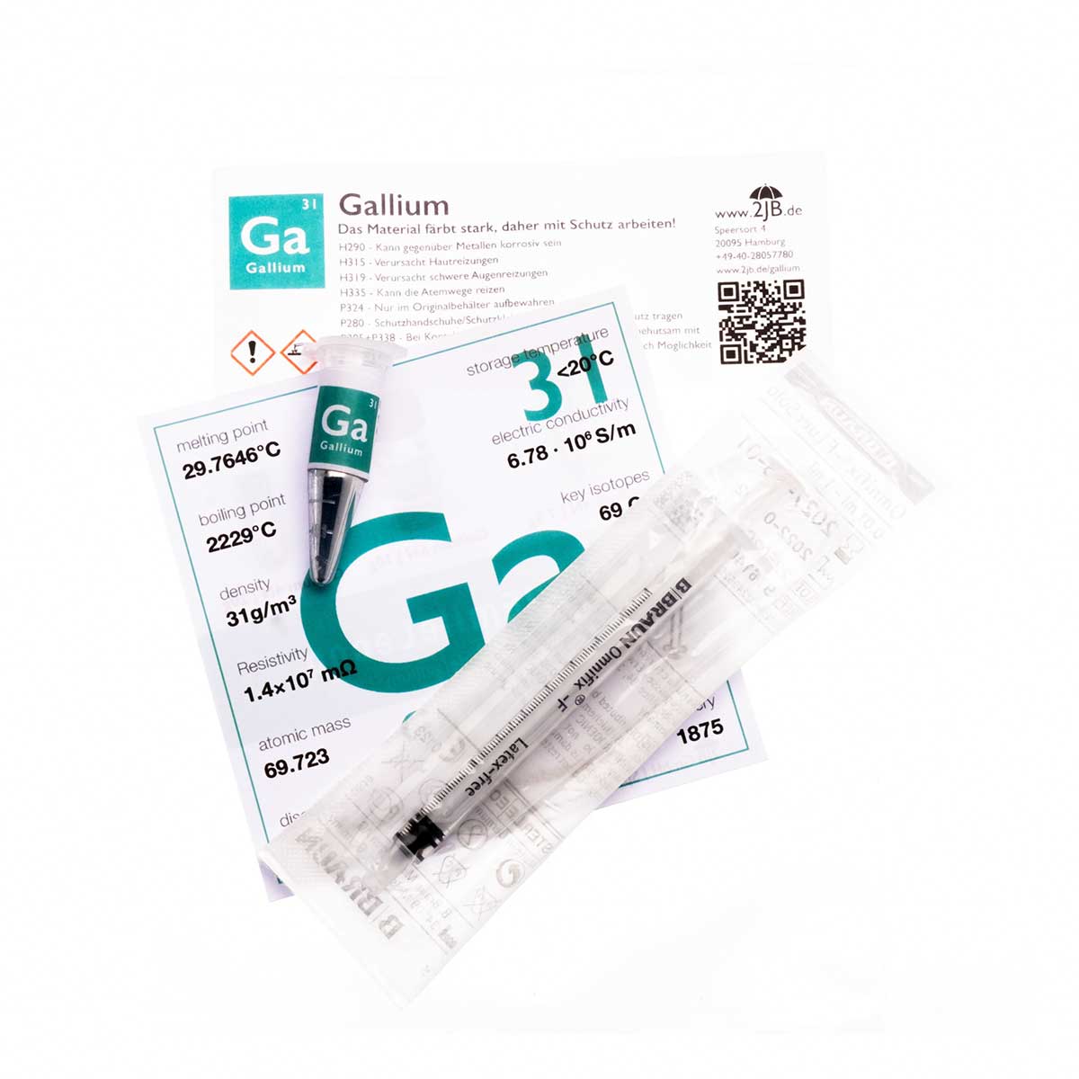 Gallium 99,99% 4N Ga 31 Flüssigmetall (a 7,5g)