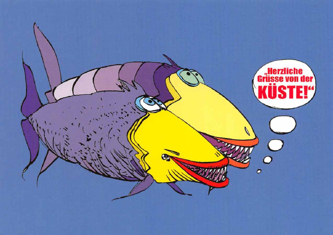 Postkarten-Set Fisch Motive von Manfred Stempels